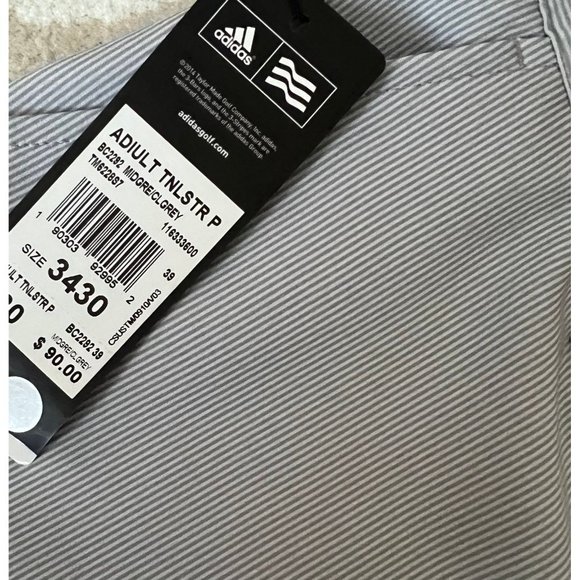 Mens Addidas Stripped Golf Pants Size 34 - Picture 2 of 7